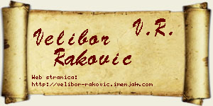 Velibor Raković vizit kartica